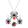 Naszyjniki wiszące l 1 set Halloween Naszyjne kolczyki pająk kryształowy pierścień biżuteria dla kobiet dostawa 2022 Amajewelry amq07