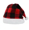 Ball Caps Noel Baba Noel Şapkaları Kırmızı Siyah Ekose Xmas Cap Homenavidad 2022 Noel dekorasyonu için Noel dekorasyonları