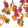 Party Decoration 2M 4M Artificial Maple Leaves Pumpkin Lights String Halloween Hanging Horror Light for Christmas Home Bar KTV Patio Decor 220915