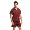 Men's Sleepwear Tony&Candice Pajamas Men Cotton Men's Nightwear Long Sleeve Sleep Lounge Casual Male Nightgown Soft Pyjama Set