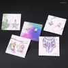 Jewelry Pouches 20pcs 40pcs 6x6cm Earrings Ear Studs Card Square Necklace Display Cards Hang Price Tag Kraft Paper DIY Packaging
