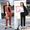 Kadınlar İki Parçalı Pantolon Pantolon Takım Kadın Günlük Ofis İşi ​​İş Resmi İş Giyim Setleri Tekdüzen Stiller Zarif İki Parçalı Takım
