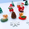 Figurines décoratives 2022 Bonhomme de neige de Noël Père Noël Coffret cadeau Ornements Décorations DIY Accessoires Décoration de maison Miniature Maison de poupée