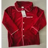 Pigiama Personalizzato Bambini Bambini Famiglia Natale Pigiama di velluto dorato Vestito da ragazza ragazzo rosso Vestiti abbinati Costume regalo di Natale personalizzato 220915