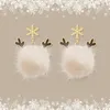 Stud Earrings Korean Dangle Drop White Women Wholesale Designer Snowflake Cute Fall Winter Female Fashion Jewelry Accessories Gift