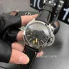 Orologi di lusso di design di alta qualità per orologio da polso meccanico da uomo, cinturino in vera pelle di diametro 44 mm, parte superiore completamente automatica