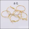 Hoop Huggie 10st/Lot Gold Round Earring Hoop Hooks For Jewelry Making DIY örhängen Tillbehör Tillbehör 1501 Q2 Drop Deliver