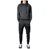 Men's Tracksuits Winter Plus Thick Velvet Track Suit Casual Hooded Sweatshirt Pants 2 Pieces Set Men Chandal Hombre