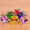 Decorative Figurines Chirstmas Tree Hangs Ornaments 30 40 50mm Crystal Glass Apple Miniature Figurine Natale Home Decorations Crafts Gifts