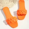 Summer Beach Slippers شرائح أزياء النساء حلوى اللون منقو