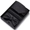 Bow Ties 35 Styles varumärke presentförpackning Högkvalitativ klassisk tie Bowtie Hanky ​​manschettknappar Set för män Silk Butterfly Nathise Gravate