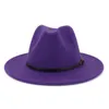 Boinas simples homens homens lã vintage trilby sentiu chapéu fedora com amplo cavalheiro elegante senhora de inverno outono jazz caps#g4