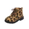 Stiefel Kinder Leopard Leder Schuhe Herbst Winter Kinder Junge Mädchen Mode Nähen Casual Niedliche Plattform Schnee E08213 220915