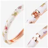 Bangle Chinese Emalj manschett 0,8 cm tjocklek Högkvalitativ blomma Blad Zinklegering Armband Trendiga flickans tillbehör