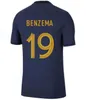 Franse club volledige sets 2022 Benzema voetbalshirt 2023 Mbappe Griezmann Saliba Coman Pavard Kante Kante Maillot de Foot Equipe Maillots Kids Kit Women Men Men voetbalshirt