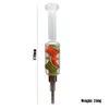 Pipes à fumer Glycérine Rasta Pipe Verre NC Kit avec embouts en titane Dab Paille Huile Rigs Cire Dabber Outil Collecteurs de Nectar Congelable