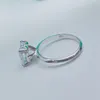 An￩is de designer de anel ￺nico de diamante quadrado para mulheres 925 Sterling Silver Ring Moda Marca Rings Diamantes