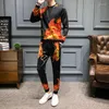 Herrspår 2 -stycken uppsättningar Luxury Street Hip Hop Pullover Chinese Style Tracksuit Jogger Pants Suits Casual Sweatshirts Sweatpants
