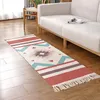 Tappeti 60x180cm Tappeto colorato Tappeto geometrico retrò Tappeto in cotone e lino Divano Soggiorno Nappe bohemien Runner da tavolo