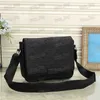 Designer Embossing cross body postman Bags fashion grey black floral messenger bags handbag for men