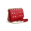 2022 Designerväskor Messenger Chain Small Square Bag Fashion Rivet Texture Single Shoulder Bag