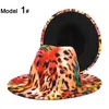 Berets Fedora Hats Women Men Trilby Caps Wool Fedoras Leopard Tiger Print Warm Jazz Hat Lady Cap