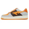 Toppmode kvinnor Bapestas Baped Star Running Shoes Low Patent Leather Sneakers Camo UNC Orange Designer Platform