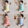 2pcs Unisex Baby Summer Clothing Set Solid Color Ribbed Короткие рукава футболка эластичная талия для малыша для младенцев костюм