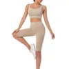 Pantaloni da campo femminile yoga tuge congiunto de sin costuras para mujer ropa portiva entrenamiento gimnasio top corto manga gambings cintura