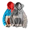 Men's Hoodies Sweatshirts Men's autumn new style white bottom cotton patchwork patch hooded jacket casual all-match sweater men G220916