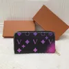 Hight Quality Leather Gradient Zippy Long Wallets 여성 럭셔리 가방 Sarah Victorine 동전 지갑 카드 소지자 디자이너 클러치 백 레이디 지갑 CC