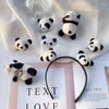 Hair Accessories Cute Cartoon Panda Elastic Band Hairpin For Girls Rubber Tie Brooch Pins Clips Hairband Headwear