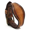 Forma de reloj Pin Hebilla Cinturón Cattlehide Pulseras de cuero Brazalete Brazalete Pulsera ajustable Wristand para hombres mujeres Joyería de moda