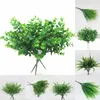 Decoratieve bloemen 1 stc kunstmatig plastic tak gras planten bloem bruiloft groen bladeren nep planten huistafel decoratie