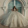 2022 suknia balowa suknie ślubne Illusion Off Shoulder luksusowe dubaj Arabia cekinami Plus rozmiar koronkowe aplikacje kryształowe koraliki suknie ślubne Robe De Marriage