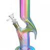 Rainbow Straight Glass Bongs Recycler Pipes à eau pour fumer Filtration Percolator Bong Rigs One Piece Retails