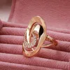 Bijoux Syoujyo Luxury Openwork Spiral Pattern Ring for Women 585 Rose Gold Natural Zircon Micro Wax Inclay Party Wedding Fashion 3993927