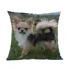 Oreiller mignon chiot Animal petit animal de compagnie race chiens Chihuahua Portrait jeter étui maison boutique canapé voiture housse décorative 45x45 cm