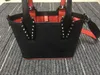 Designer Bag Bag Fashion Cabata Designer Totes Rivet äkta läder röd botten handväska komposithandväskor berömda handväska shopping väskor svart