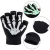 1/2/5 Paare Halloween Glove Kids Skelett warmes Glühen in den dunklen fingerlosen Strickhandschuhen gemitteltes Licht für Kinder FY5602 913