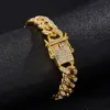 Bracelets à maillons glacés étincelants strass complets chaîne cubaine brillant Hiphop Tennis Bracelet rappeur bijoux accessoires