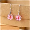 Charm Dandelion Dried Charm Flowers Earrings 6 Colors Real Daffodils Flower Earring Glass Ball Pressed Dangle Earing Jewelry Gift Who Dhg5W