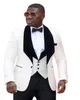 Groom Tuxedos One Button Ivory Shawl Lapel Man Suits Wedding Groomsman Men Wedding Suits Bridegroom Jacket Pants Vest190H