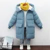 Down Palto Boys Ceket Kızlar Kış çocuklar Bebek Kalın Çocuklar Sıcak Dış Giyim Kapüşonlu Snowsuit Palto Kıyafetleri 220915