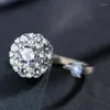 Anéis de casamento de zircão de cristal moderno ajustável para mulheres elegantes criativos revolves de design de festas de festas femininas