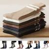 Meias masculinas Cotton Man Autumn/Winter Warm Men Soft confortável garotos de malha casual Long Stripe Socken