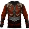 Erkek Hoodies Viking Mit Deseni Büyük Boy Sweatshirt 3D Sokak Giyim Gevşek Erkekler İlkbahar ve Sonbahar Trend Moda Kırış