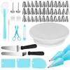 Bakeware Tools 52 Pieces Cake Turntable Set Pastry Tube Fondant Decorating Baking Cakes Stand Decors Accessories For Chocolate Pancake