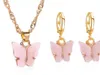 Necklace Earrings Set 2022 Fashion Sweet Alloy Butterfly Charm Earring Colorful Women's Wild Personality Gifts