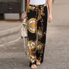 Calça feminina capris zanzea feminino calça outono vintage estampado floral na cintura elástica de perna larga calça casual solto pantalon palazzo de tamanho grande 220916